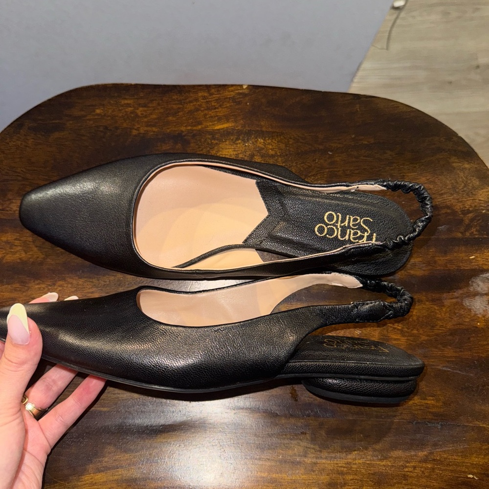 Franco Sarto Black Women's Slingback Flats